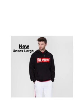 New Supreme black Men Red Box Hoodie Size Large with tags⭐️⭐️⭐️⭐️